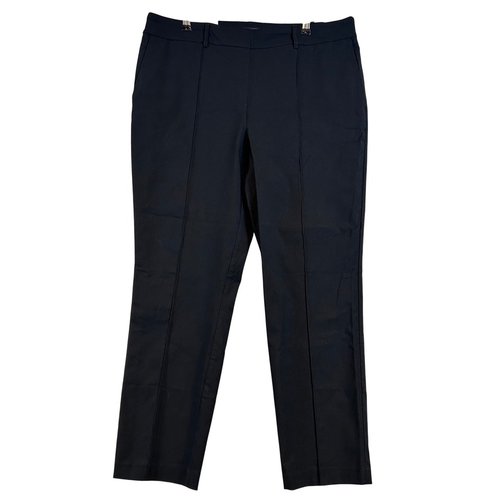 NWT Hilary Radley Womens Black Pull On Tummy Control Slim Leg Pants Mid Rise XL